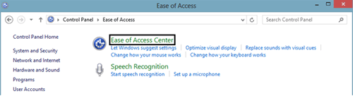 Ease of Access Center